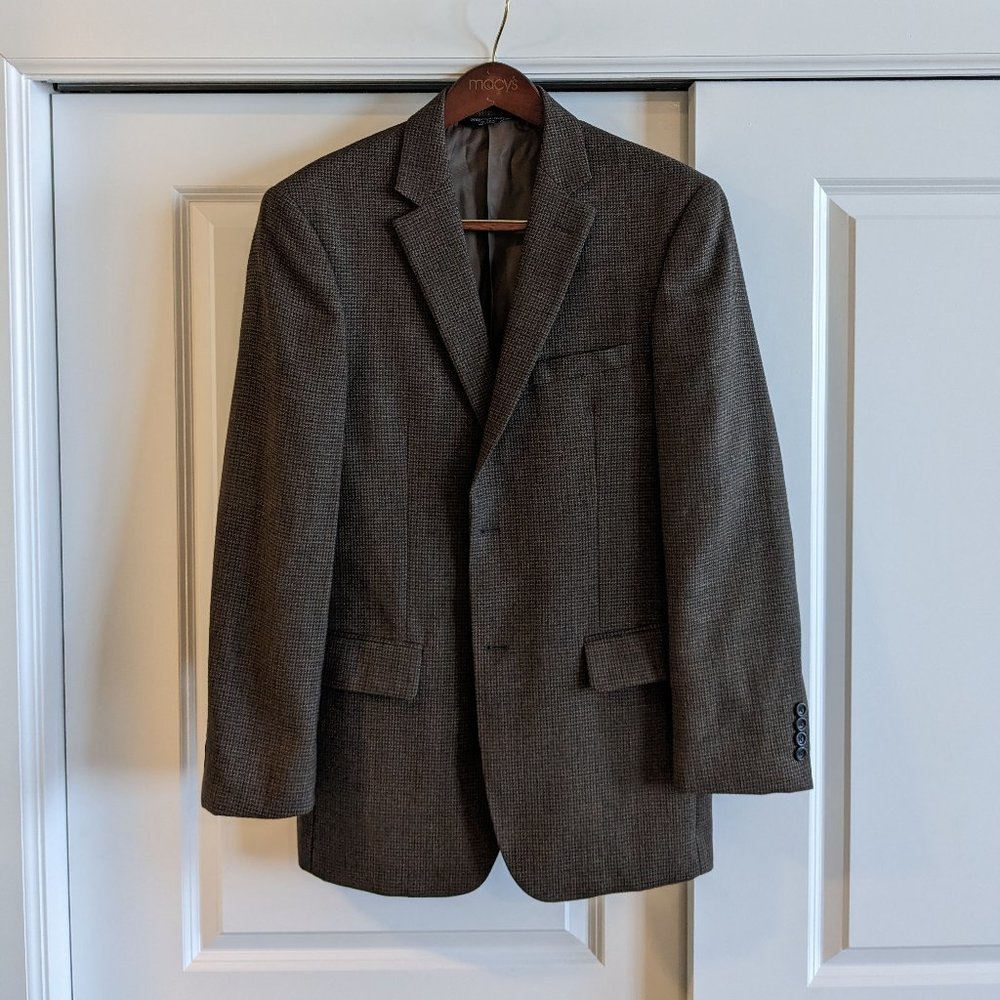 Pronto-Uomo Brown Lambs Wool Textured Sportscoat 41L